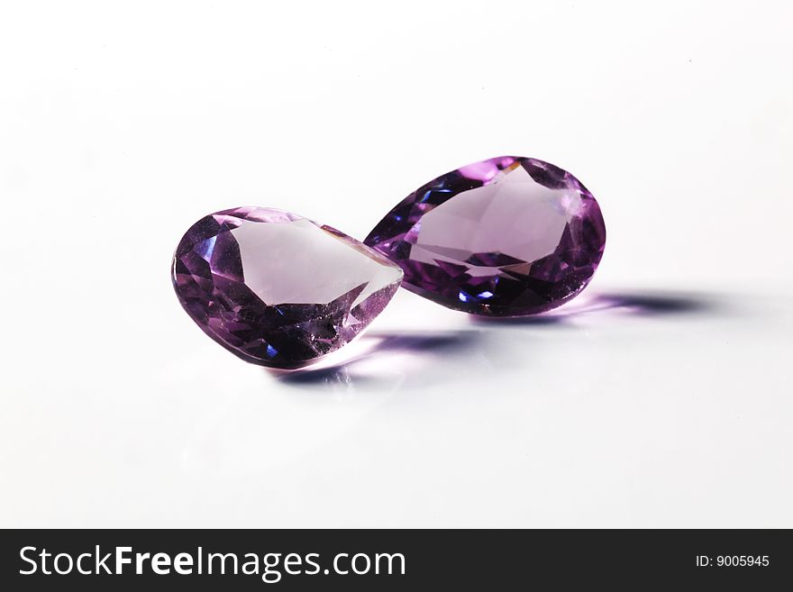 Treasures stones on a white background