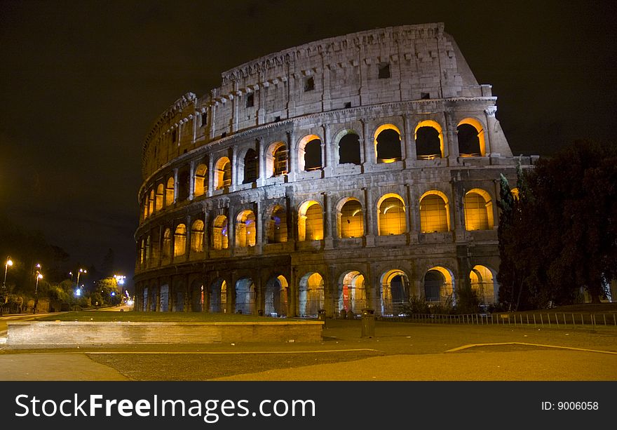 Colosseum of Rome by night. Colosseum of Rome by night