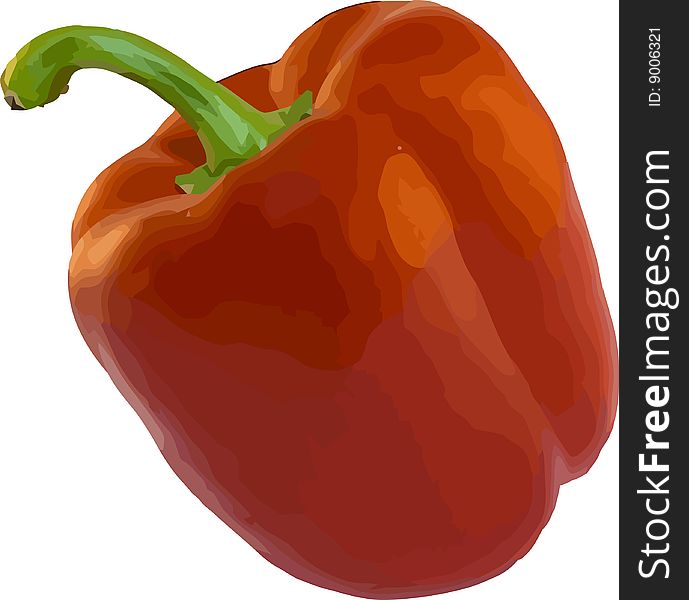Vector fresh red pepper isolated
