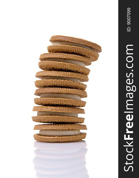 Leaning tower of  sandwich cookies. Leaning tower of  sandwich cookies