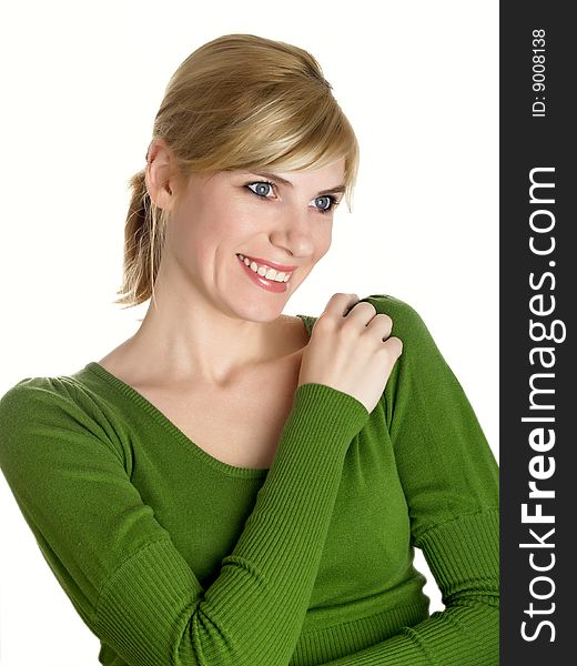 Portrait of the beautiful sexual girl in green. Portrait of the beautiful sexual girl in green