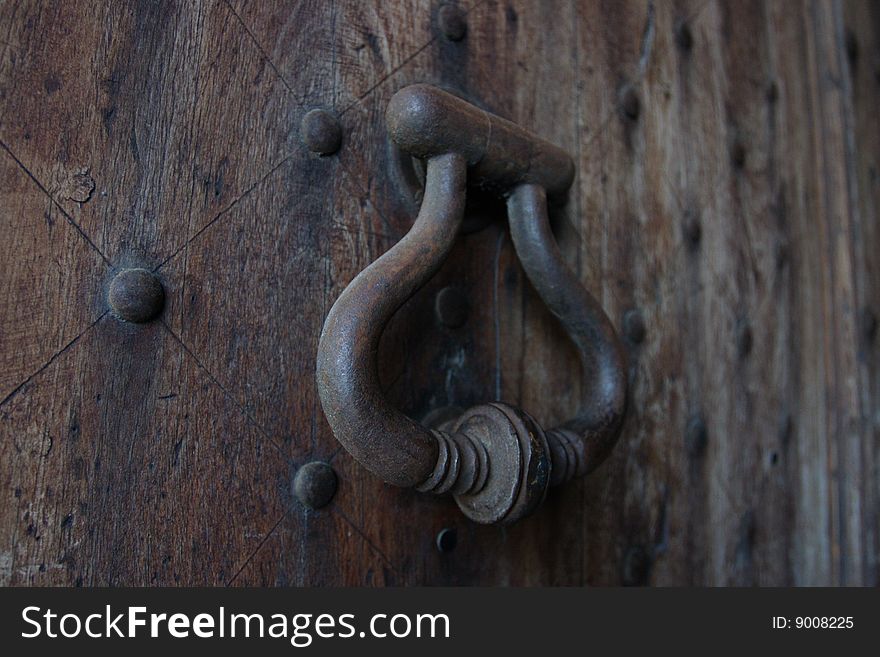 Close-up old wood door