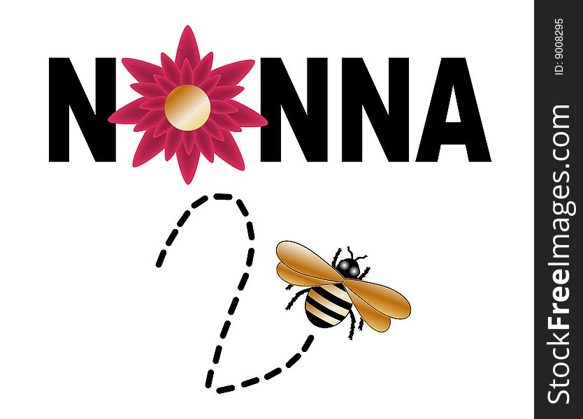 Illustrated sign of nonna to be on white