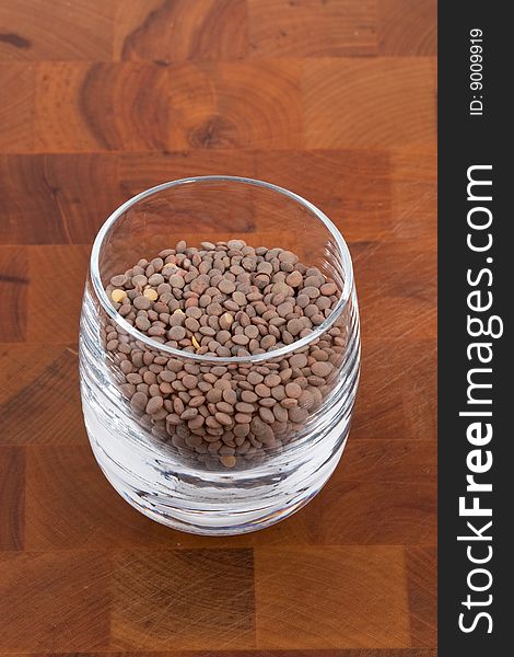 Pardina lentils in glass