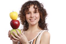 Girl With Apples. Stock Photo Girl With Apples. Stock Photo