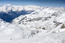 Winter Alps Landscape From Ski Resort Val Thorens Stock Images Winter Alps Landscape From Ski Resort Val Thorens Stock Images