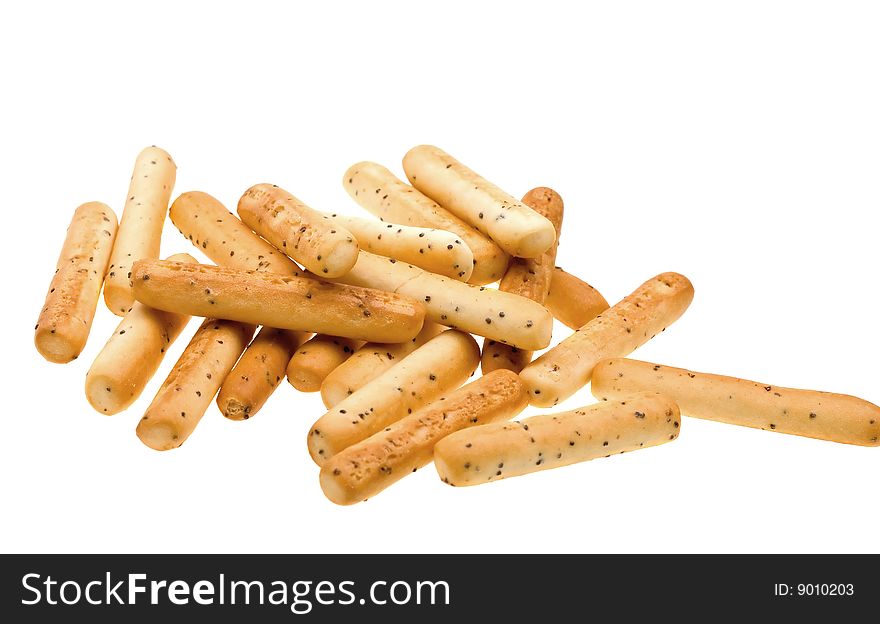 Close-up group of biscuit isolated on white background