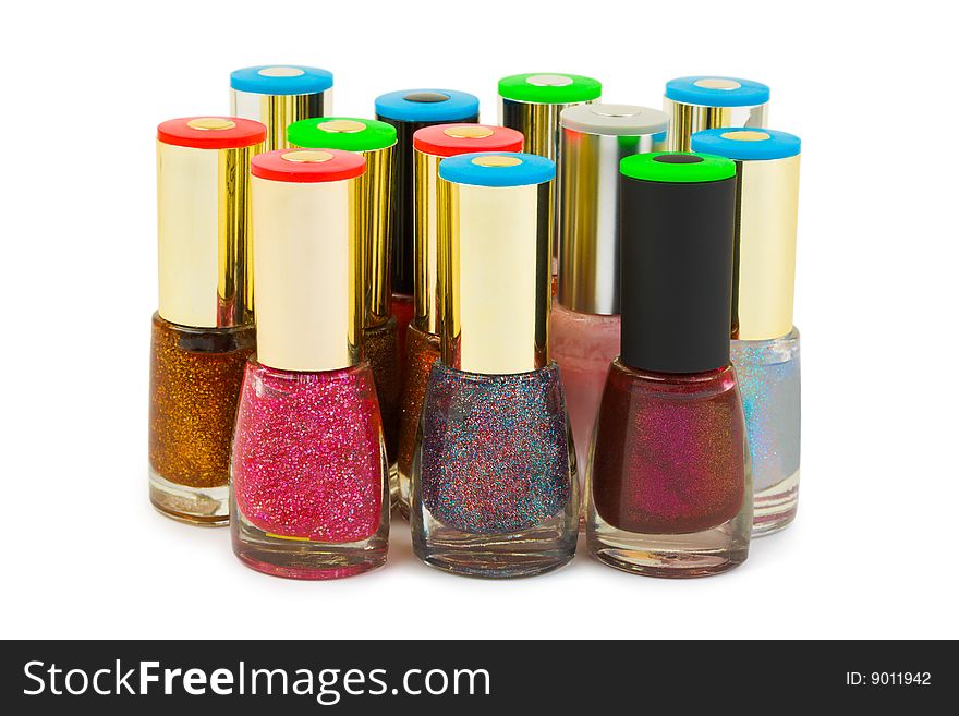 Nail polish isolated on white background