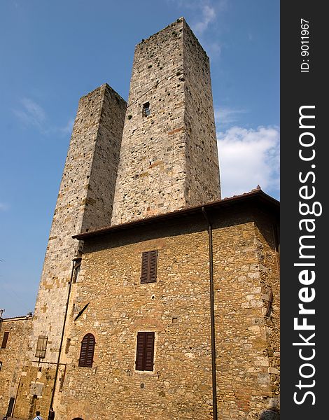 San gimignano in the tuscany region of italy, famous for the palio which is held there, the cathedral