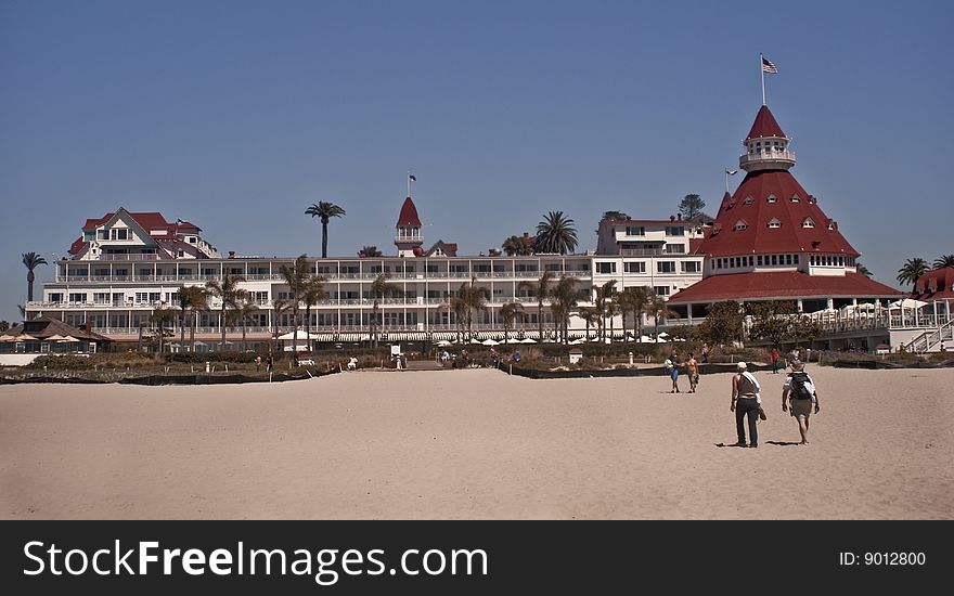 This is a picture of the famous Hotel del Coronado from the beach. This is a picture of the famous Hotel del Coronado from the beach.