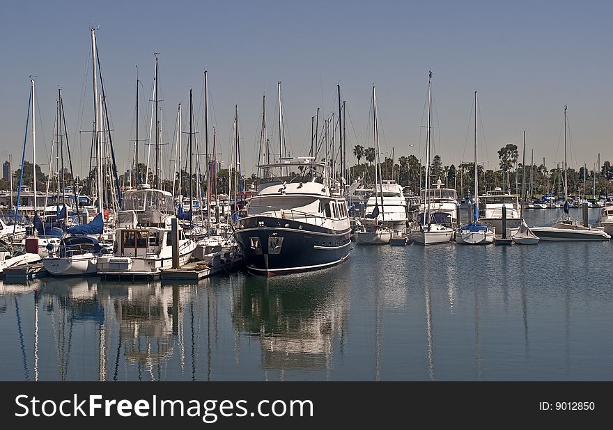 The is a picture of the Coronado Yacht Harbor on San Diego Bay