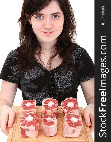 Teen Girl Holding Oxtails