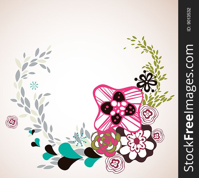 Cute flora garden graphic design. Cute flora garden graphic design