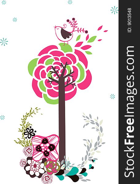 Cute little tree wallpaper design. Cute little tree wallpaper design