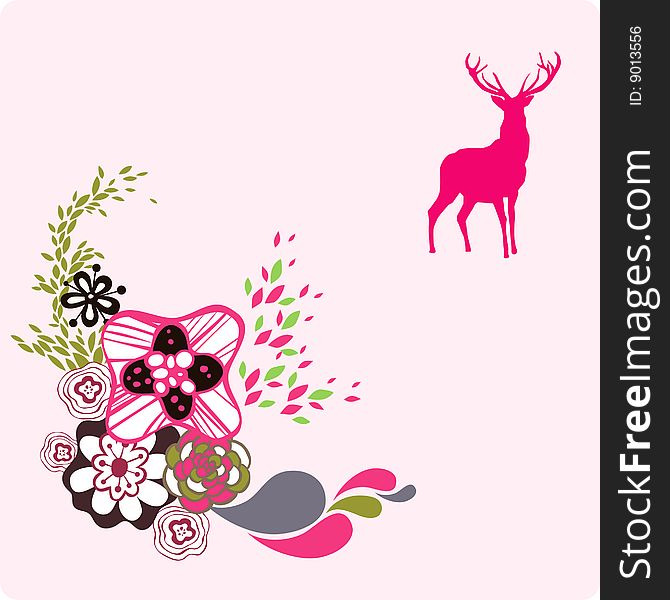 Cute little deer wallpaper design. Cute little deer wallpaper design