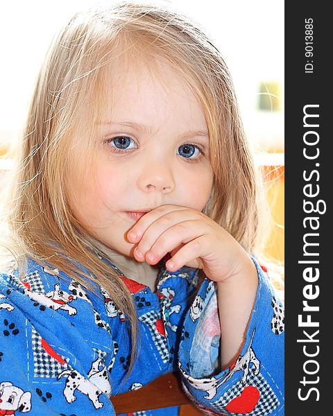 Portrait of the small beautiful girl. New images every week.