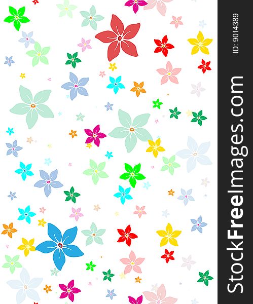 Illustration, colorful floral background