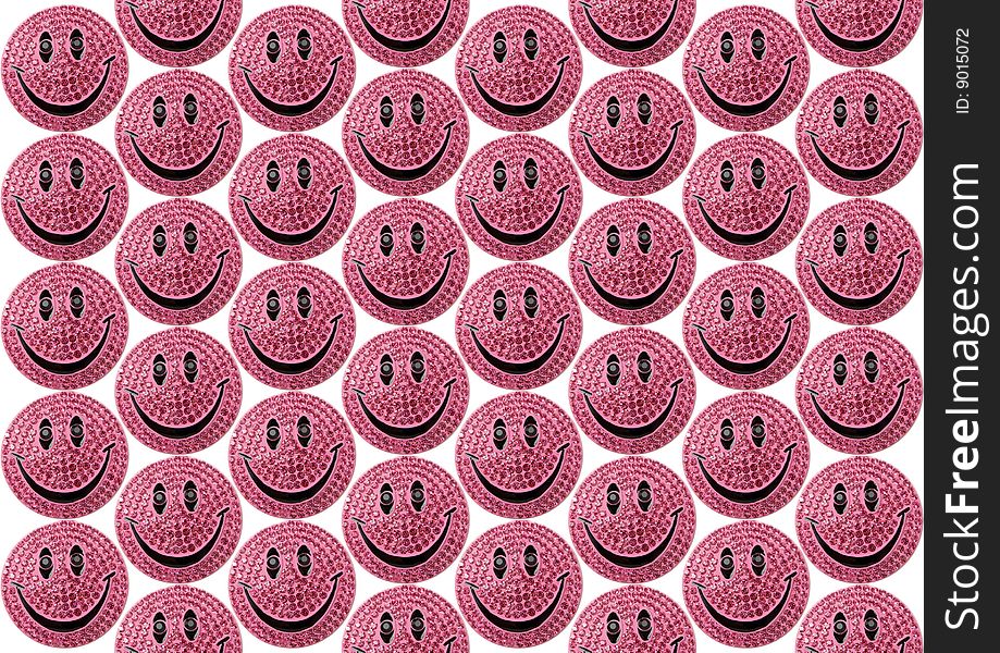 Pink smiling icons on white background. Pink smiling icons on white background