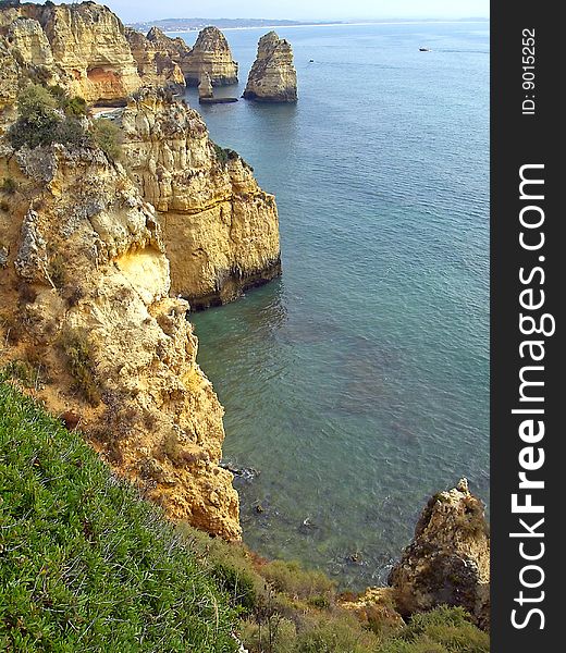 Special geological formation in Atlantic ocean, near Sagres, Algarve, Portugal. Special geological formation in Atlantic ocean, near Sagres, Algarve, Portugal