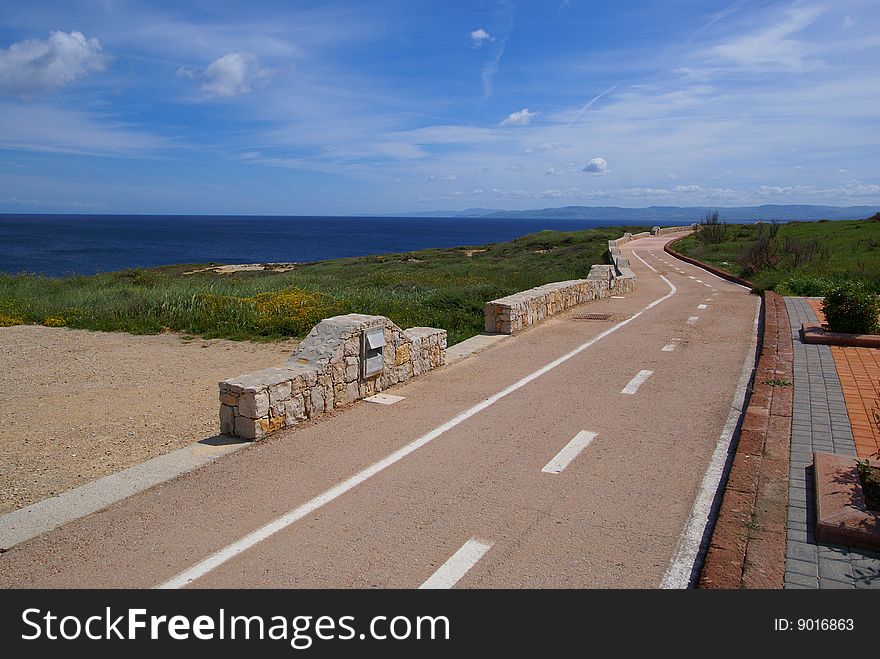 Cycle track in Portotorres, Sardinia. Cycle track in Portotorres, Sardinia