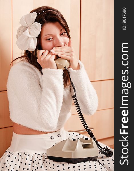 Young Girl Talking On The Phone