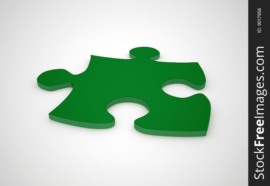 There is a green puzzle