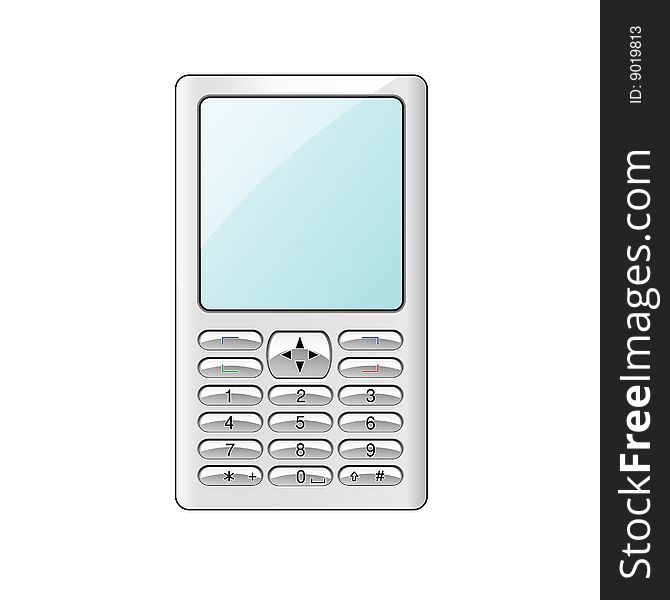 Vector illustration of white phone.