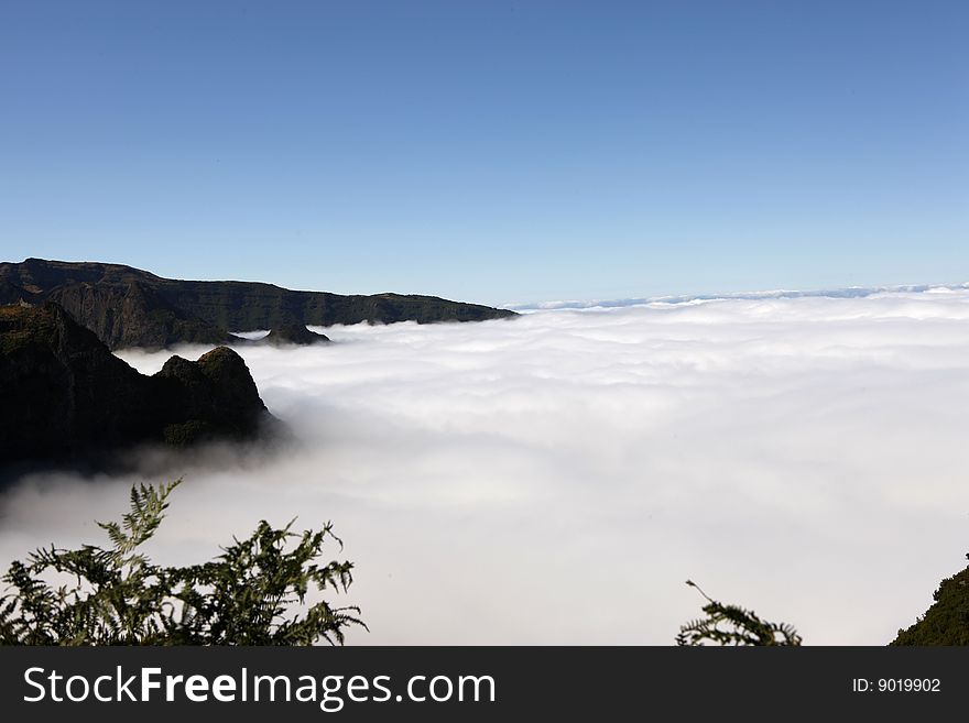 Clouds on the Madiera mountains. Clouds on the Madiera mountains