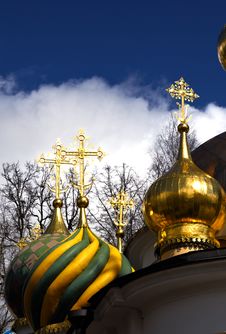 Christian Ortodoxal Domes Of Temple. Spaso-Preobra Stock Images Christian Ortodoxal Domes Of Temple. Spaso-Preobra Stock Images