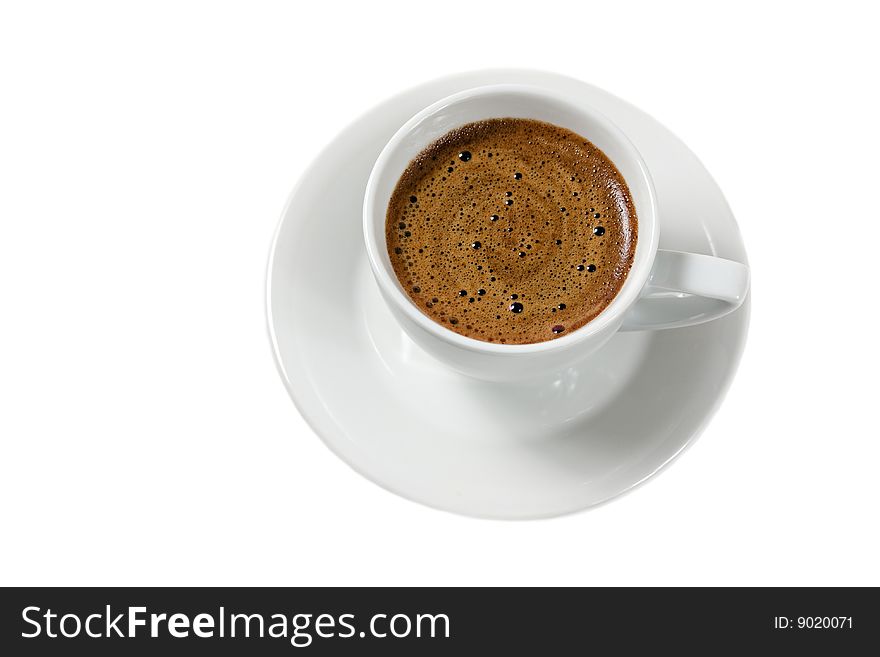 A cup of coffee isolated on white background