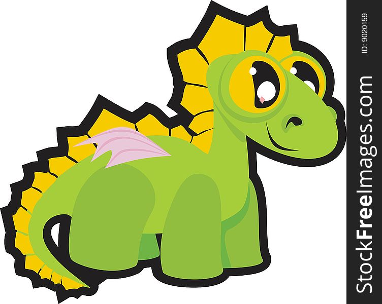 Vector illustration of the small green dragon. Vector illustration of the small green dragon