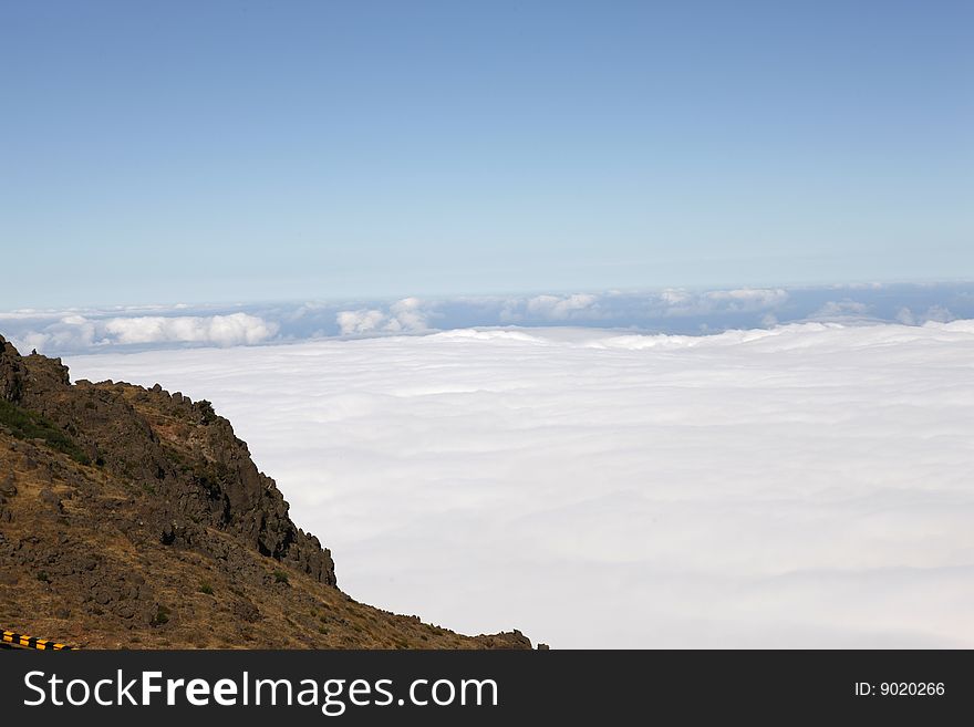 Clouds on the Madeira mountains. Clouds on the Madeira mountains