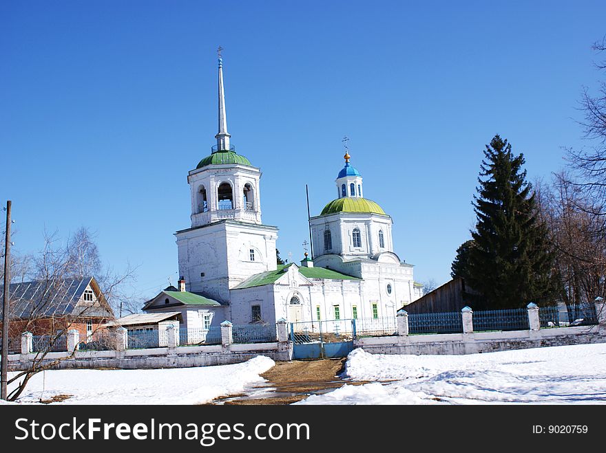 Ancient church on the bank of the river