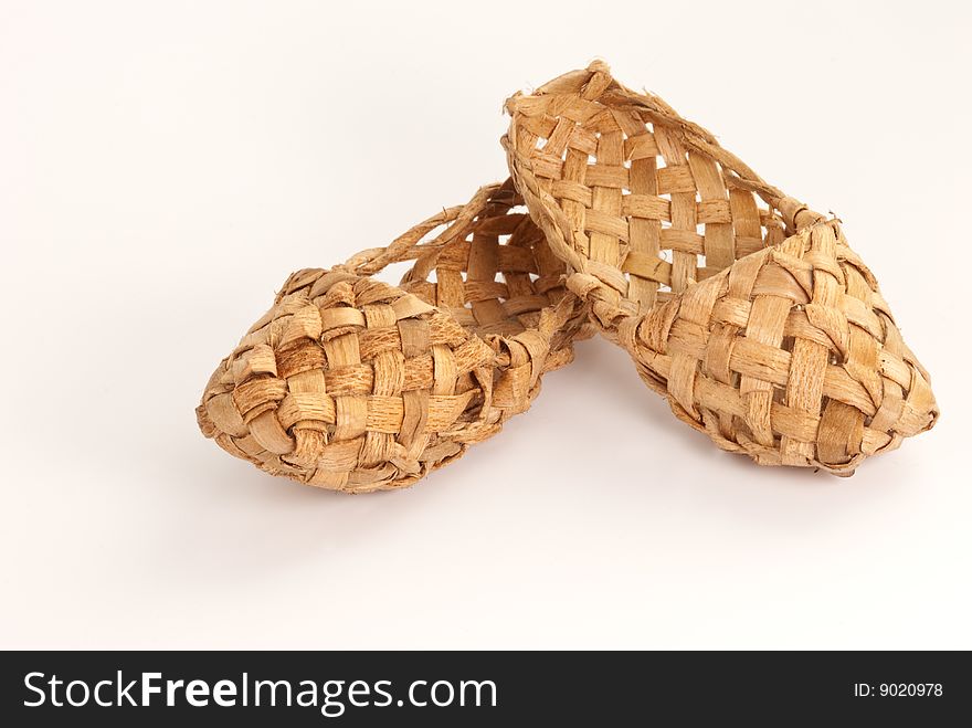 Old russian ethno home shoes (lapty). Old russian ethno home shoes (lapty)