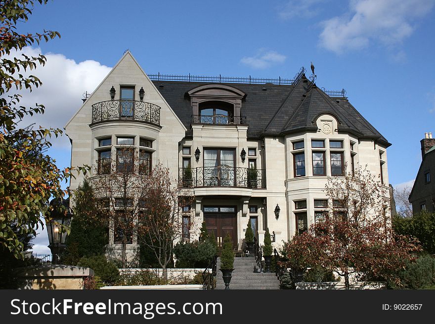 Three storey house sits on a hill