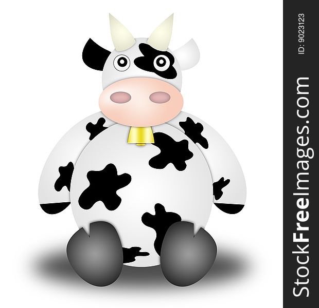 Cow. Illustration cartoon style. white background