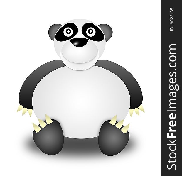 Panda bear. Illustration cartoon style. white background