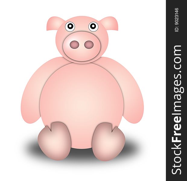Pig. Illustration cartoon style. white background