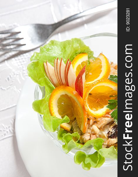 Fork Salad With Apples And Nuts