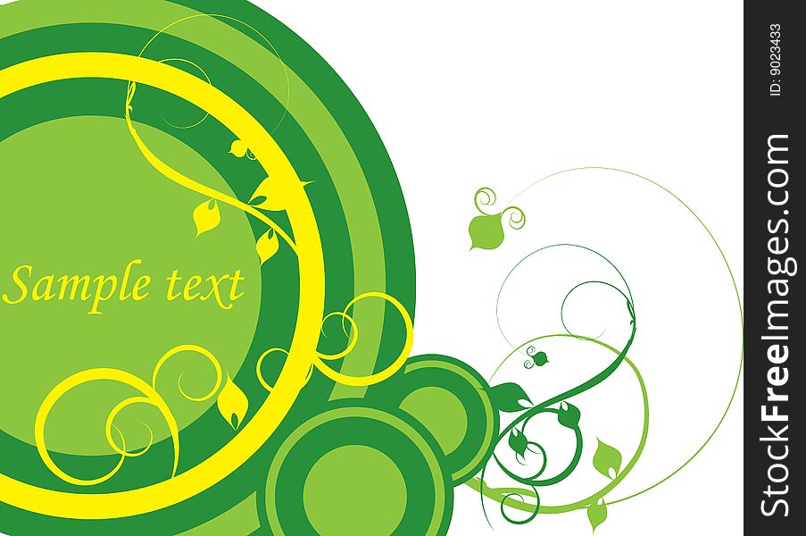 Decorative Green And Yellow Circle