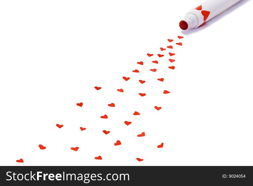 Red hearts on white background. Red hearts on white background