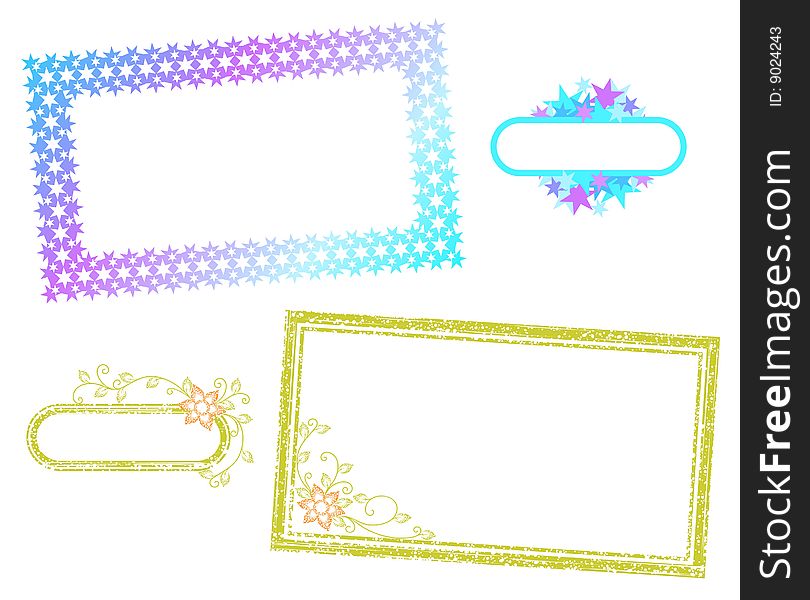 Two sets of frames in different styles