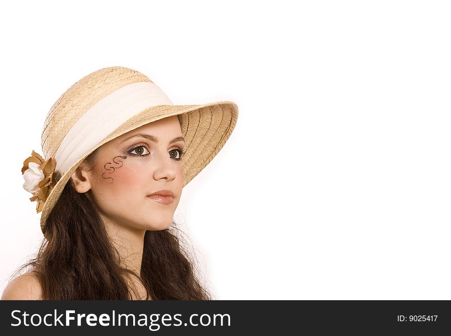 Young beautiful Woman smiling on white background