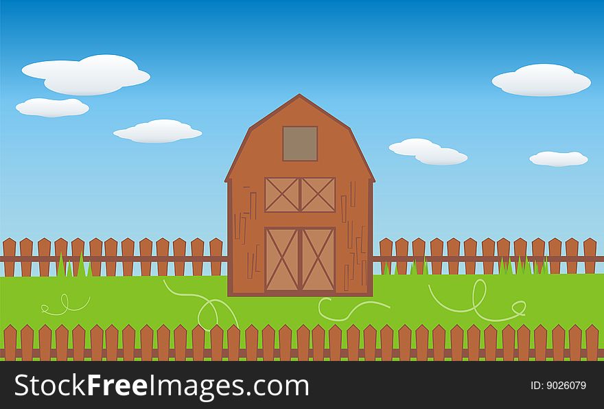 This illustration is a scenario of an external environment barn.