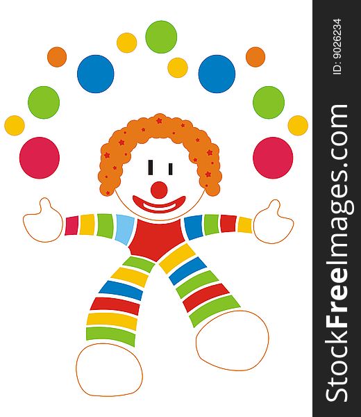 This illustration is a cut clown for kids.