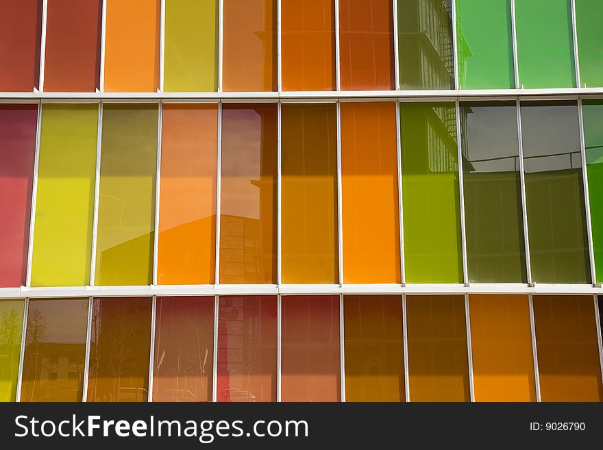 Modern multicolored building close up. Modern multicolored building close up