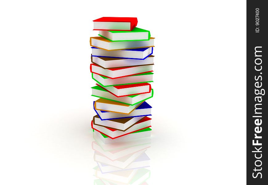 3d render of Pile of books. Education concept.