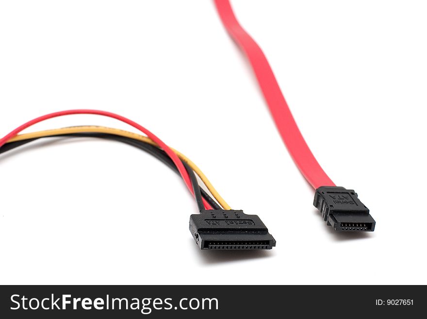 SATA interface and power cables. SATA interface and power cables