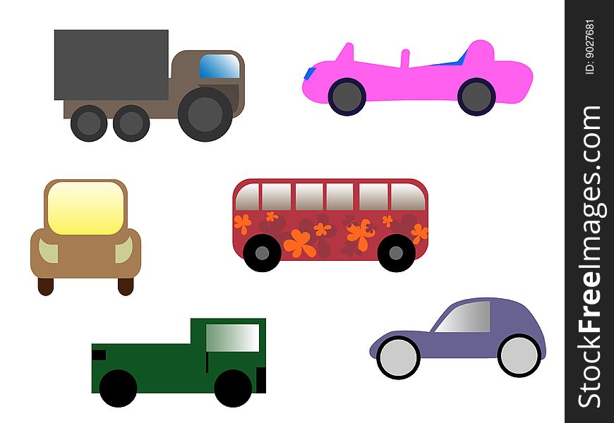 Vehicles cutout (buggy, passenger car, truck, bus). AI file attached. Vehicles cutout (buggy, passenger car, truck, bus). AI file attached.