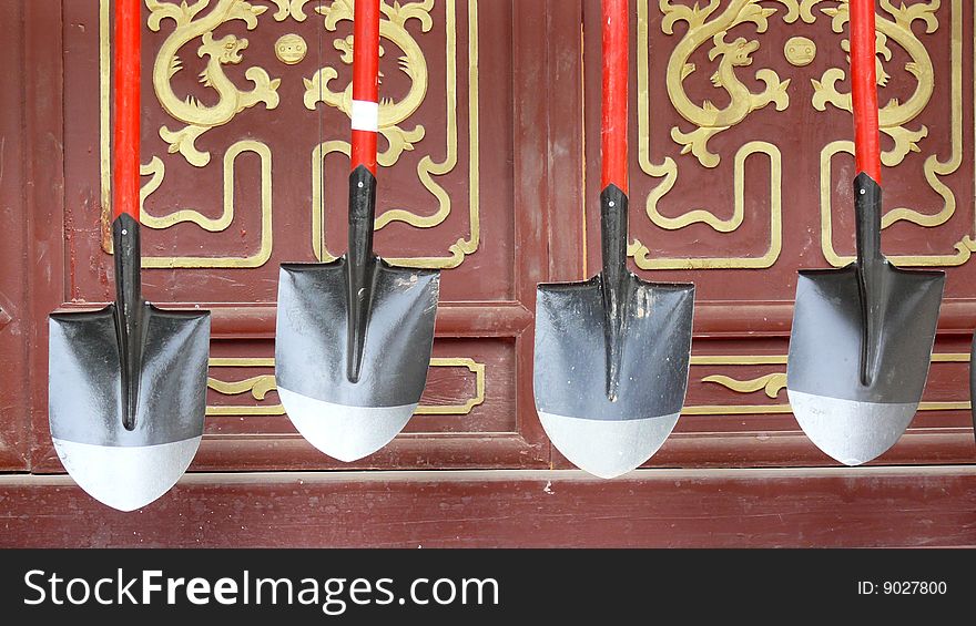 Chinese temple fire equipment, shovels 4